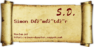 Simon Dömötör névjegykártya