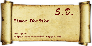 Simon Dömötör névjegykártya